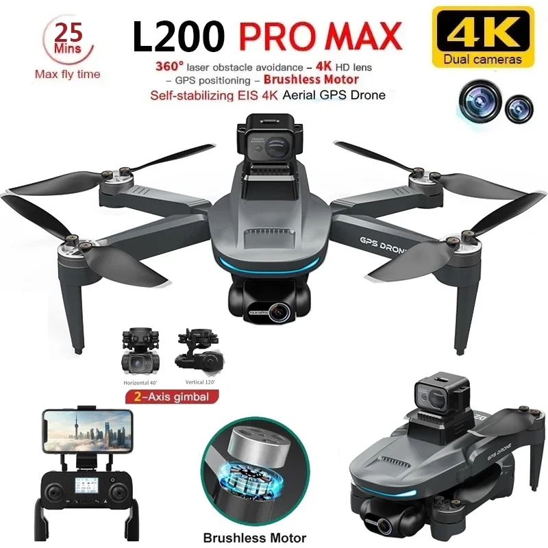 L200 PRO MAX Drone 4K 2-Axis P - Drone Gps Module avaliação e preço