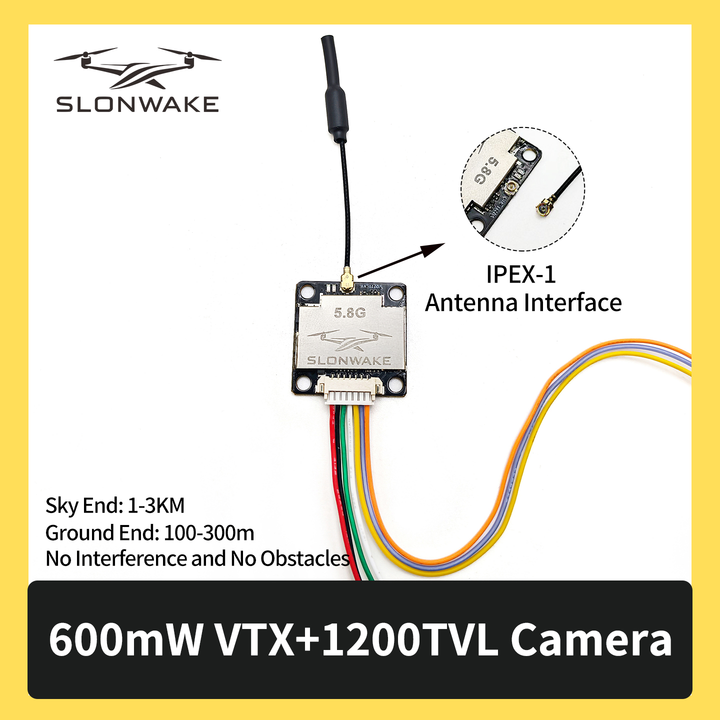 SLONWAKE 5.8G 600mW 7-24V FPV  - Drone Frame avaliação e preço
