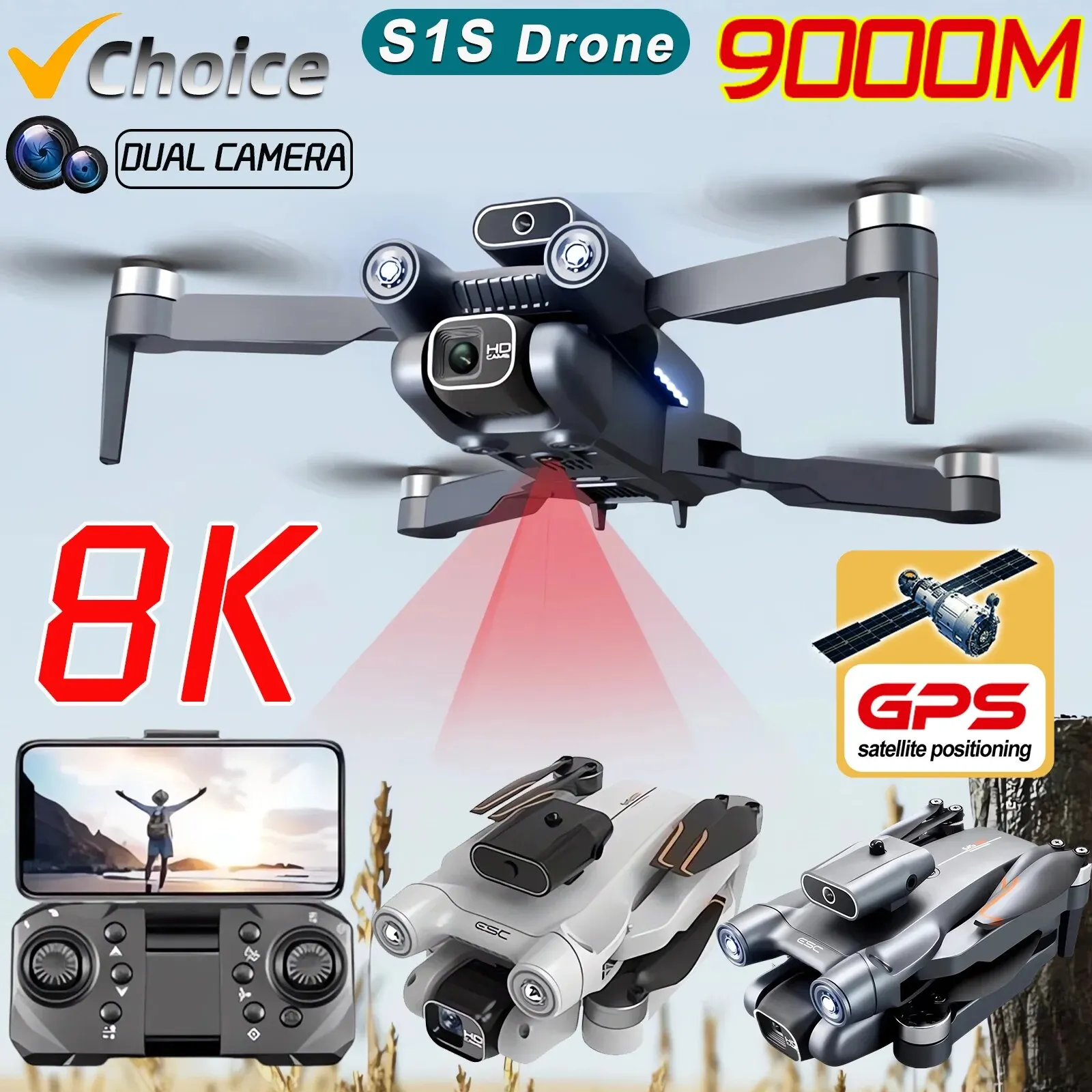 New S1S 5G GPS Drone Camera 8K - Drone Gps Module avaliação e preço
