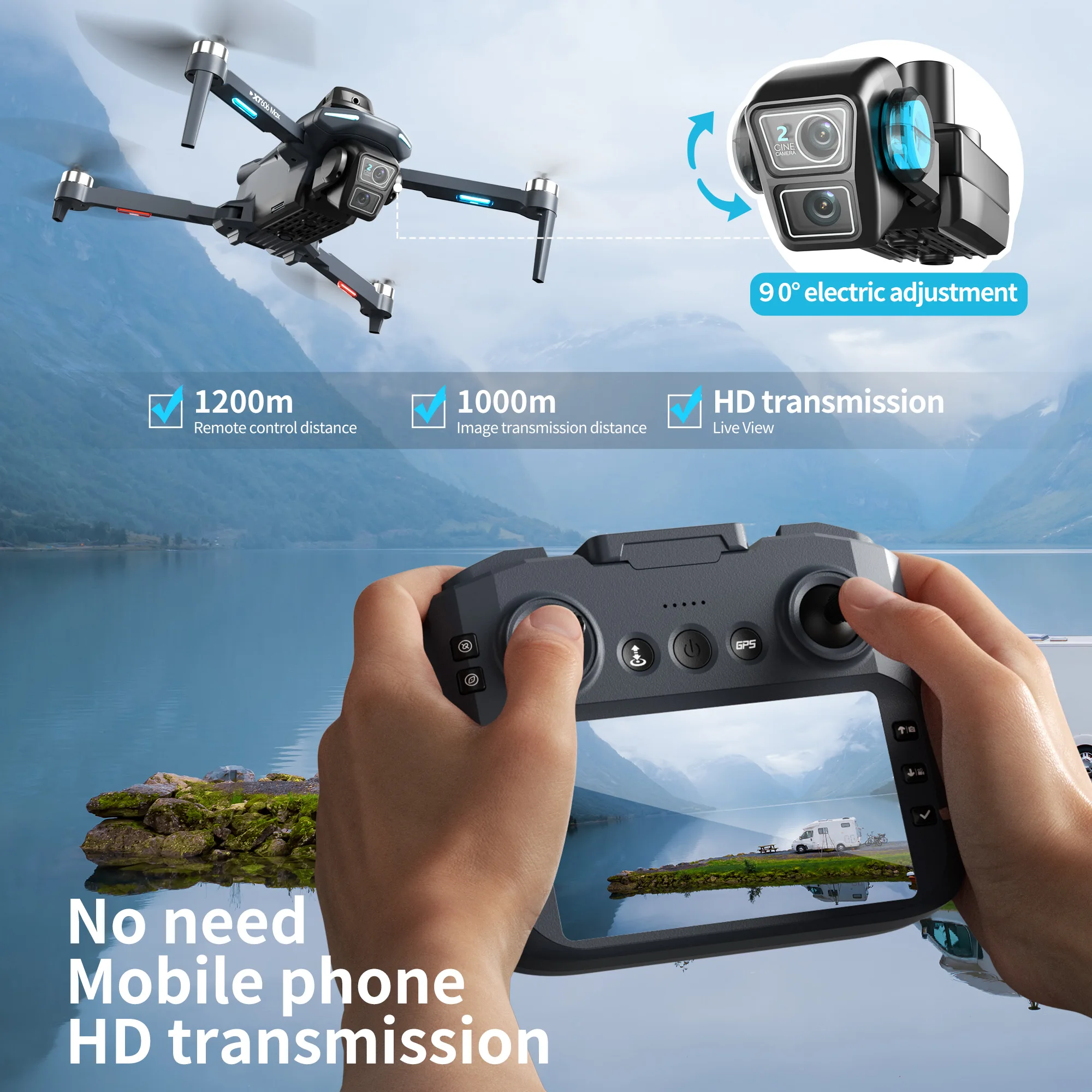Lenovo XT606 MAX GPS Drone 4k  - Drone Gps Mount avaliação e preço