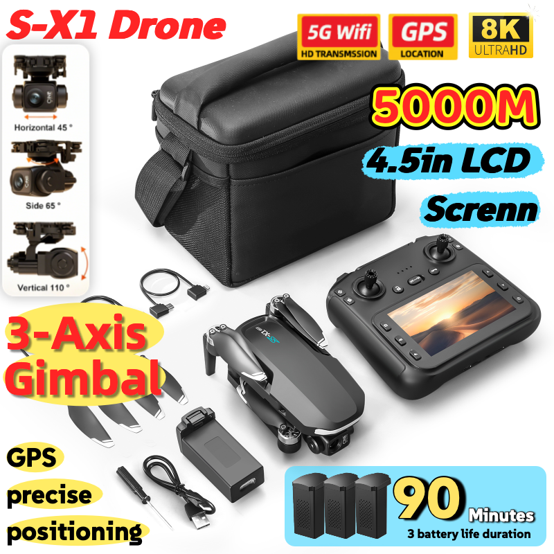 S-X1 MAX GPS Drone with 3-Axis - Drone Gps Mount avaliação e preço