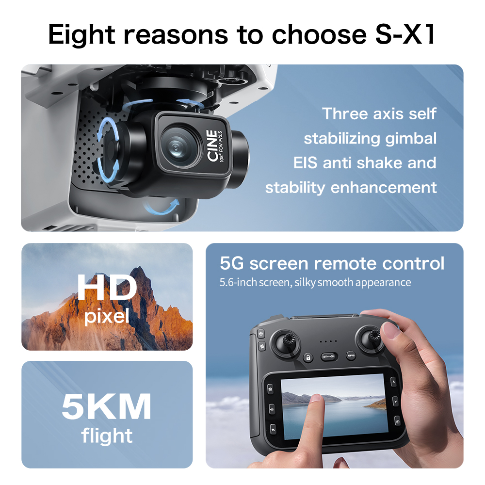 S-X1 MAX GPS Drone with 3-Axis - Drone Gps Mount avaliação e preço