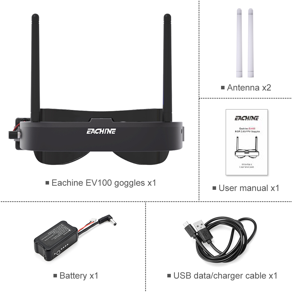 Eachine EV100 720*540 5.8G 72C - Drone Antenna avaliação e preço