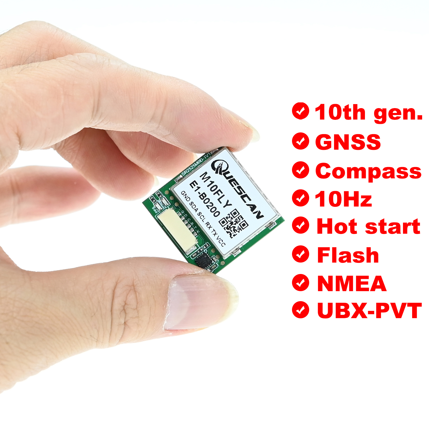 Quescan 25mm*25mm M10FLY 10Hz  - Drone Gps Module avaliação e preço