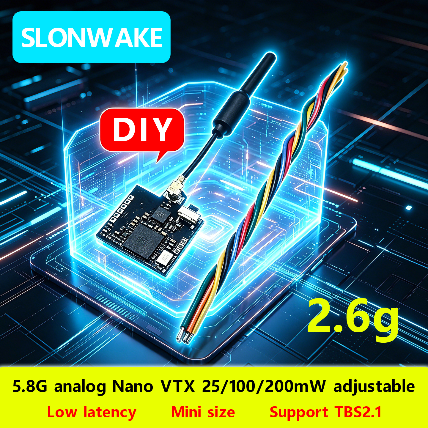 SLONWAKE Nano 5.8G 48CH 200mW  - Drone Frame avaliação e preço