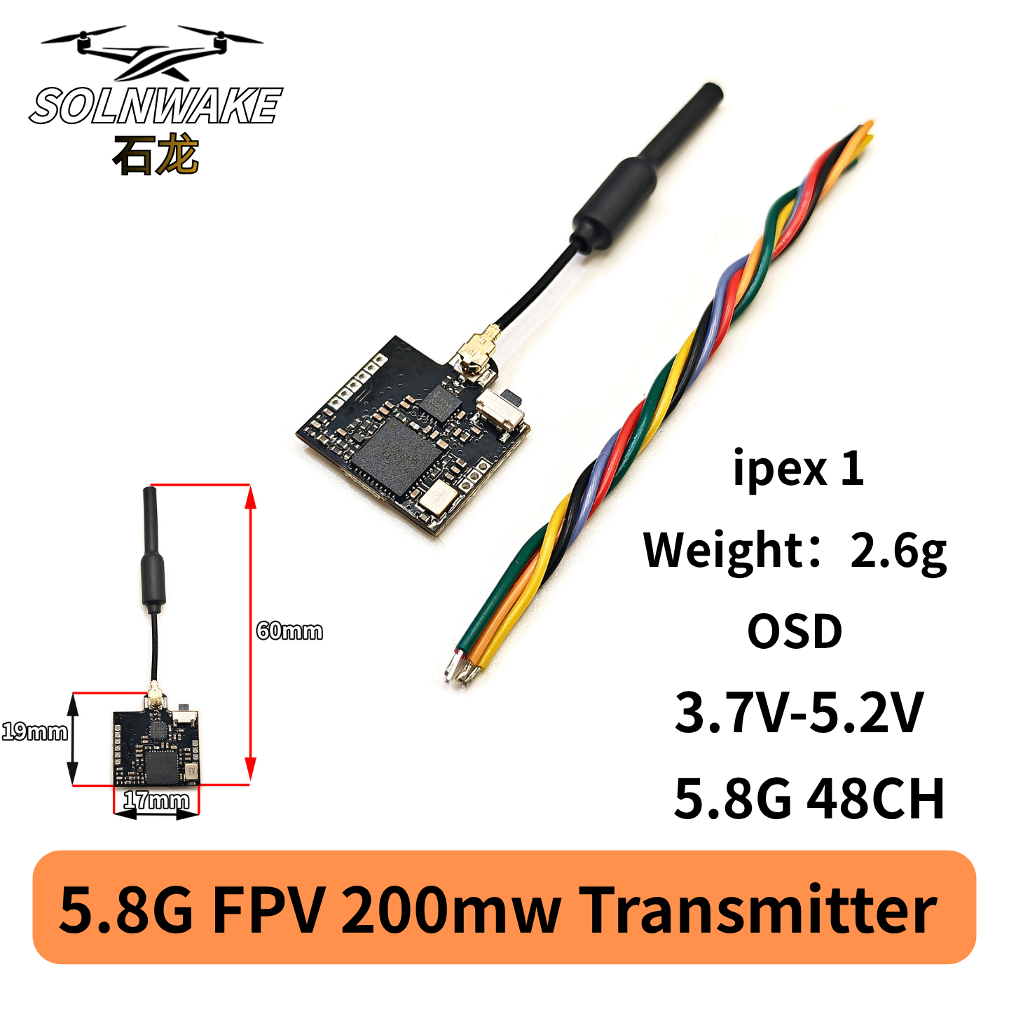 SLONWAKE Nano 5.8G 48CH 200mW  - Drone Frame avaliação e preço
