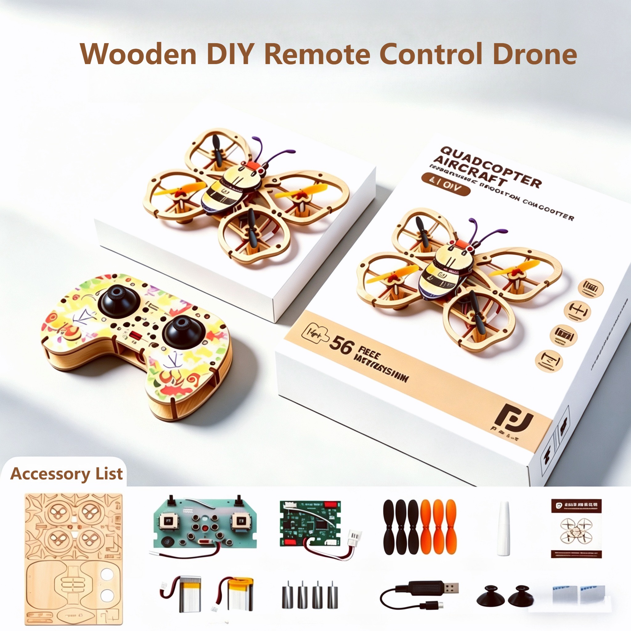 2026 New Wooden DIY Assembled  - Drone Battery avaliação e preço
