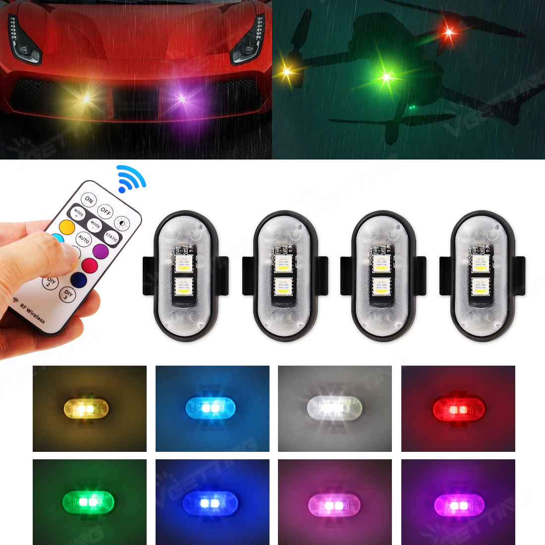 4Pcs Mini Drone Strobe Light 8 - Drone Led Light avaliação e preço