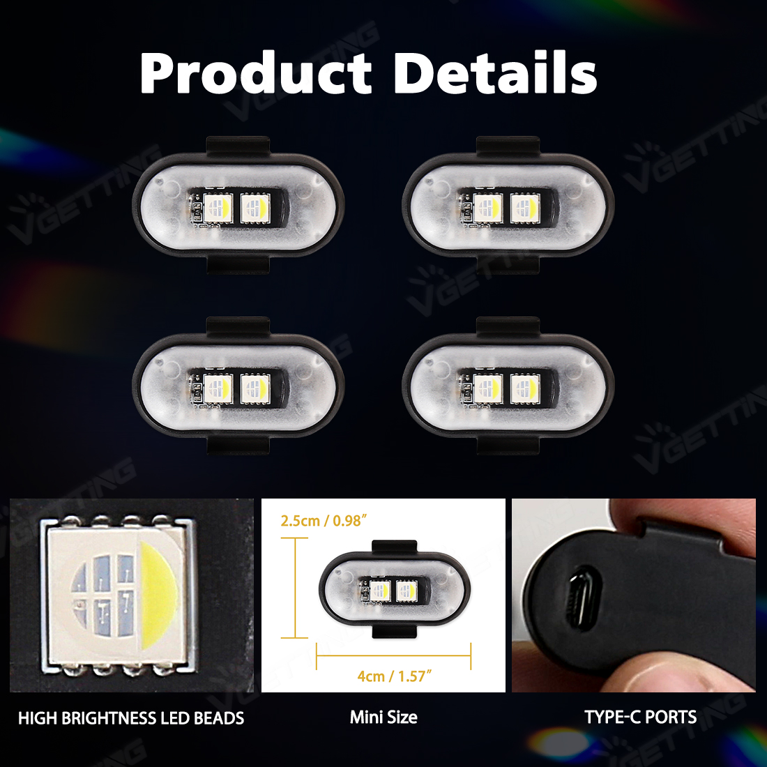 4Pcs Mini Drone Strobe Light 8 - Drone Led Light avaliação e preço