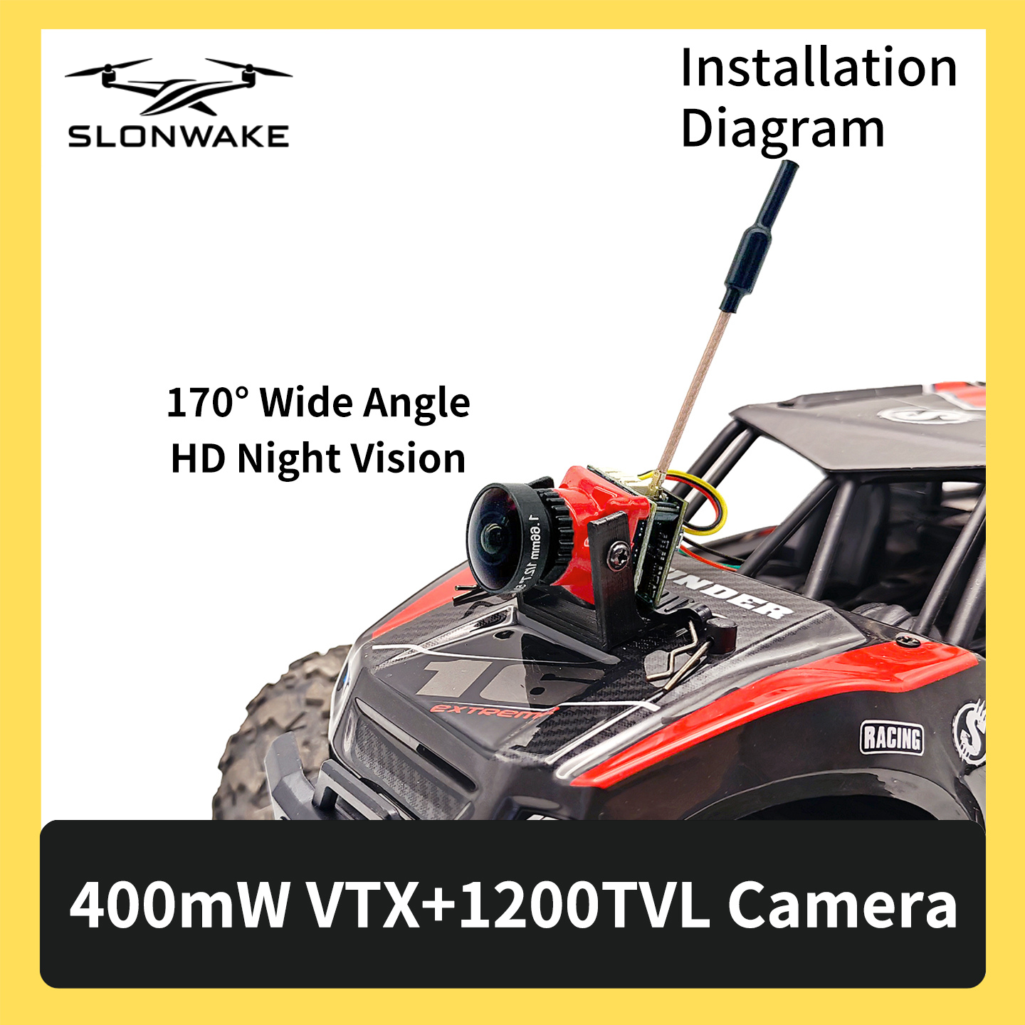 SLONWAKE 5.8G 48CH FPV 400mw V - Drone Frame avaliação e preço