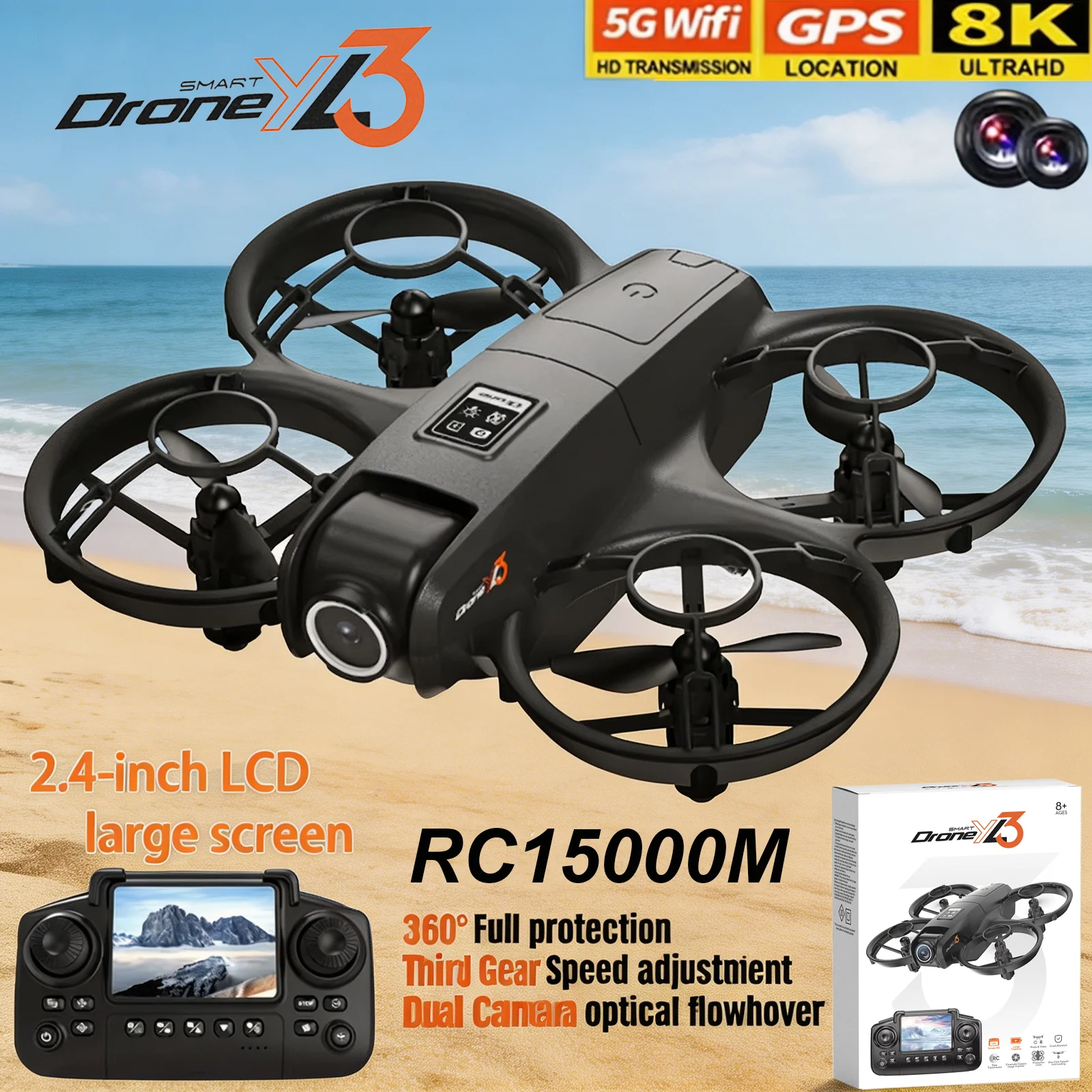 New YL3 RC Drone 8K 1080P Wide - Drone Gps Mount avaliação e preço