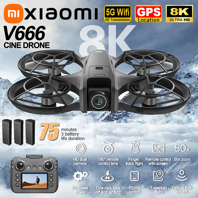 Xiaomi V666 Drone 8K Aerial HD - Drone Gps Module avaliação e preço